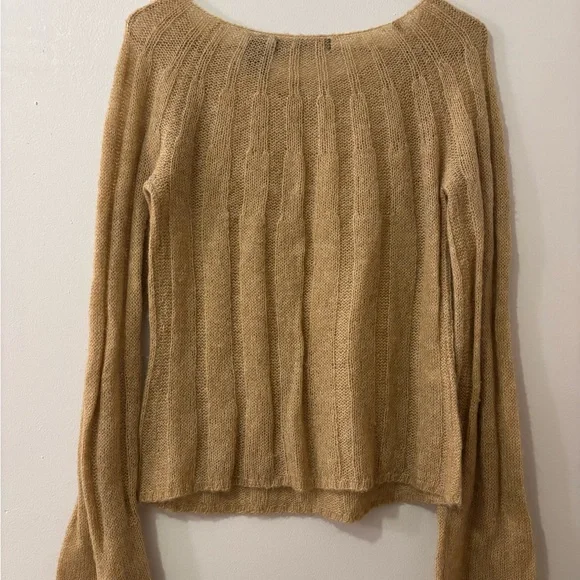 Express Camel Crew Neck Sweater - Picture 3 of 7